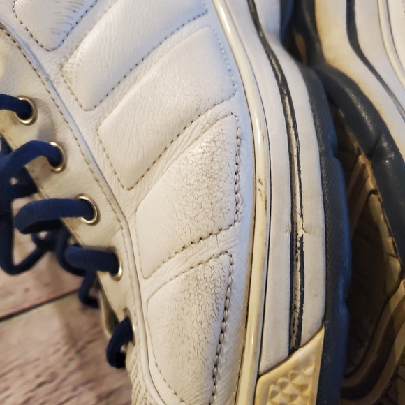 CONVERSE CHUCK TAYLOR ALL STAR  MEN'S UPPER LEATHER BLUE/WHITE SIZE 10.5 - Picture 8 of 14